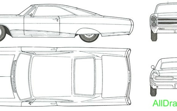 Pontiac Bonneville Sports Coupe (1966) (Pontiac Bonneville Sport Coupe (1966)) - drawings (drawings) of the car